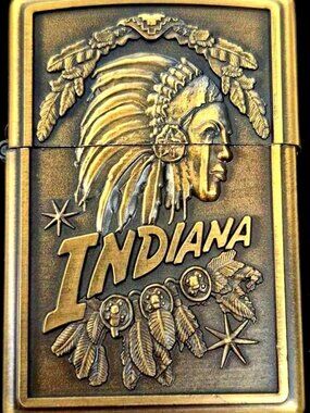 Brass Indian Highly Detailed Deep Carved Lighter